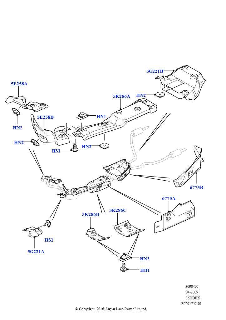 Теплозащитные экраны глушителя (3,6 л V8 32V DOHC EFi дизель Lion)