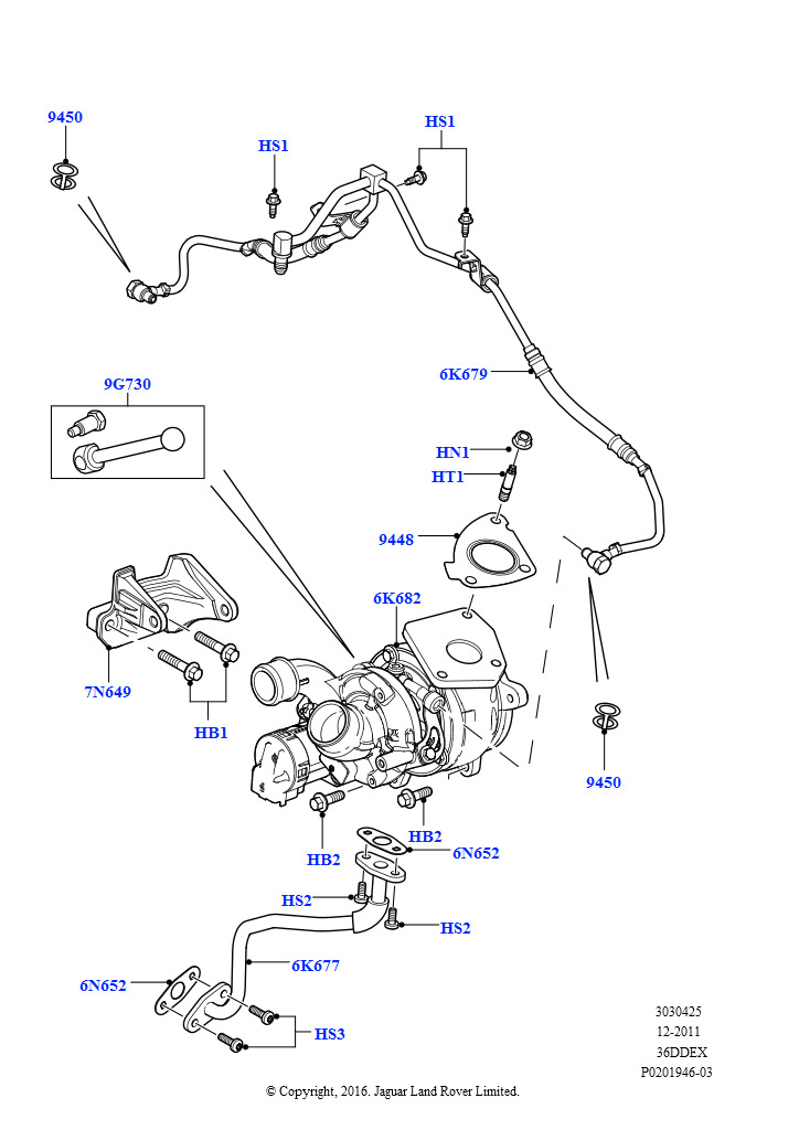 Схема: Турбокомпрессор (LH, 3,6 л V8 32V DOHC EFi дизель Lion)