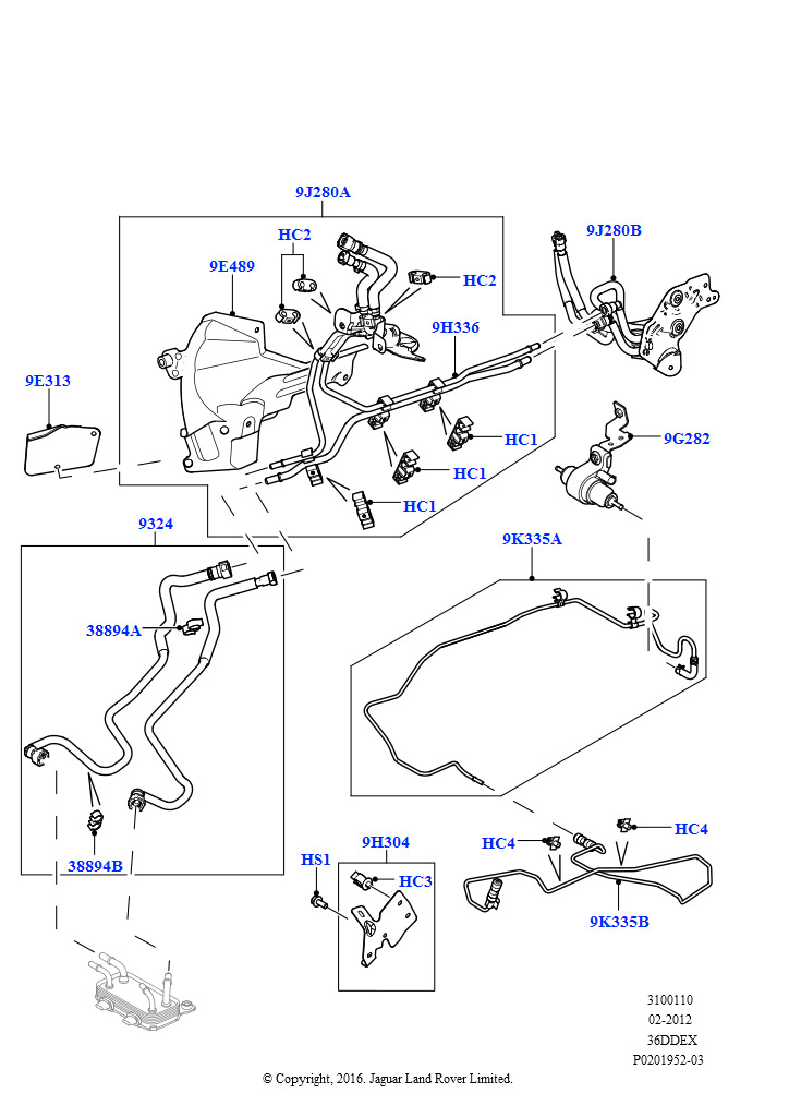 Схема: Топливные магистрали (3,6 л V8 32V DOHC EFi дизель Lion)