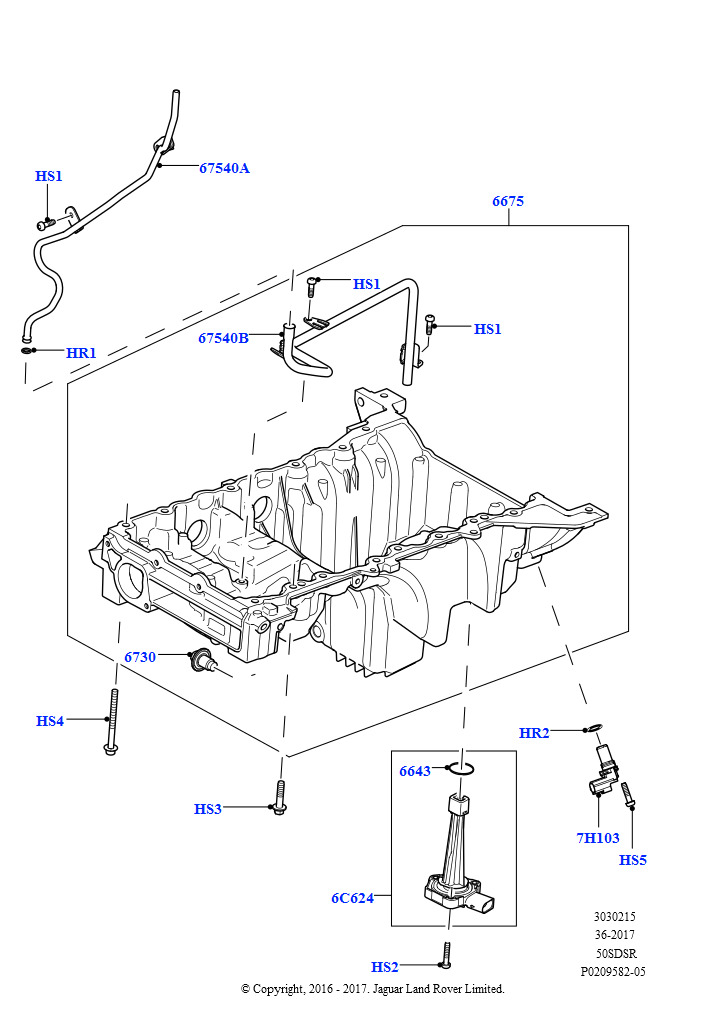 Схема: Масл. картер/указат. уровня масла (5,0 л OHC SGDI SC V8 бензин - AJ133)