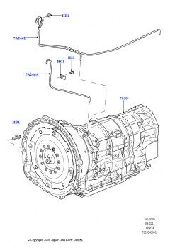 АКПП в сборе и привод спидометра (Дизельный 3,0 V6, 6-ступенч. АКПП ZF 6HP28, 5,0 л OHC SGDI SC V8 бензин - AJ133, 6-ступенч. АКПП ZF 6HP28, 5,0 л OHC SGDI NA V8 бензин - AJ133, 6-