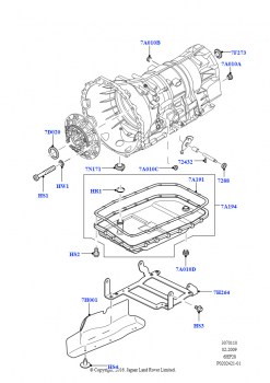 Внешние элементы коробки передач (Дизельный 3,0 V6, 6-ступенч. АКПП ZF 6HP28, 5,0 л OHC SGDI SC V8 бензин - AJ133, 6-ступенч. АКПП ZF 6HP28, 5,0 л OHC SGDI NA V8 бензин - AJ133, 6-сту