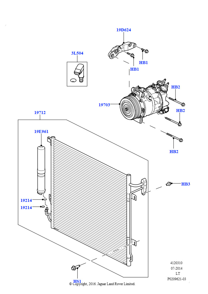 Схема: Конденс./компресс.сист.кондиц.возд. (Дизель 3,0 л 24V DOHC V6 TC)