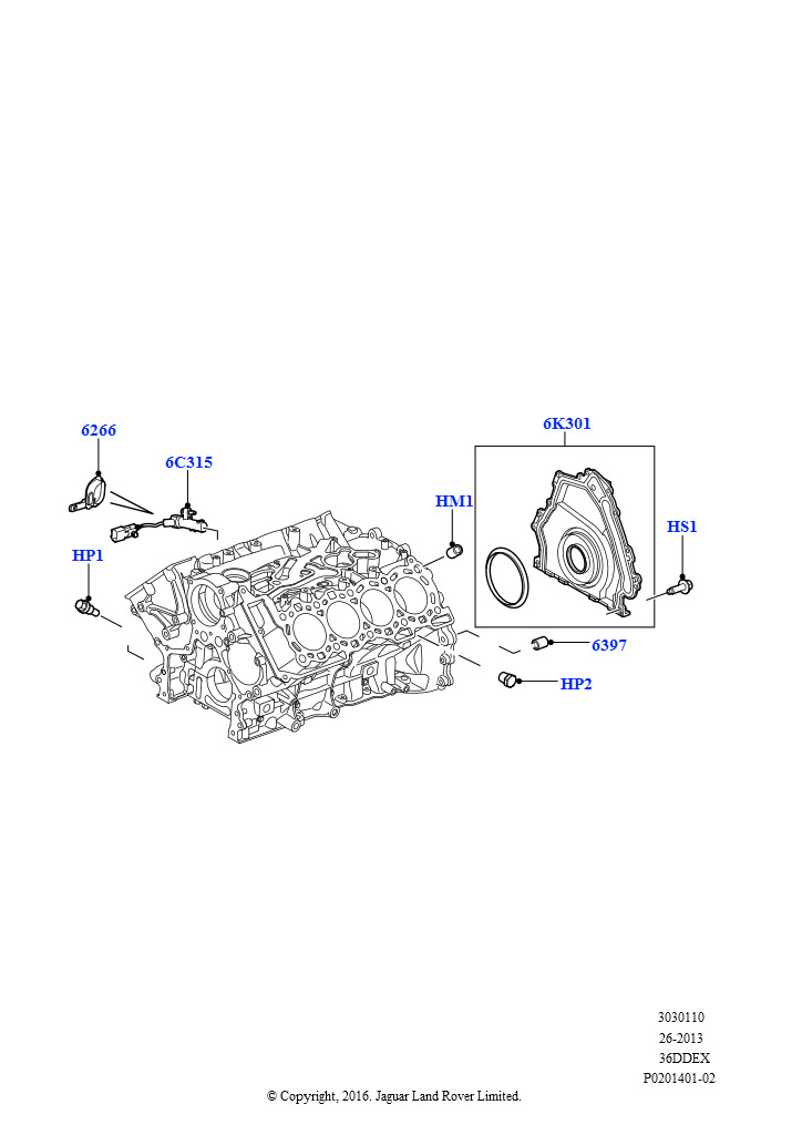 Блок цилиндров и заглушки (3,6 л V8 32V DOHC EFi дизель Lion)