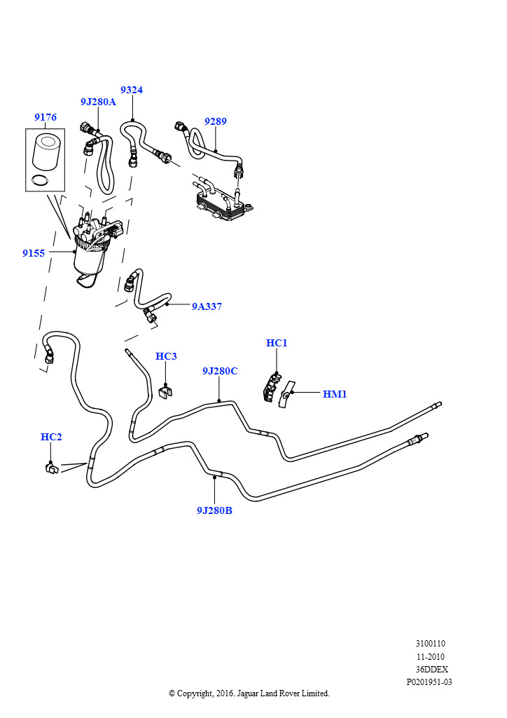 Топливные магистрали (Передний, 3,6 л V8 32V DOHC EFi дизель Lion)