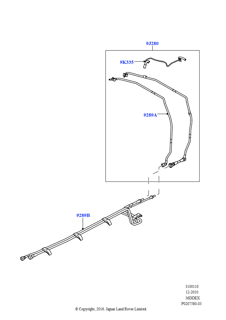 Топливные магистрали (Сзади, в центре, 3,6 л V8 32V DOHC EFi дизель Lion)
