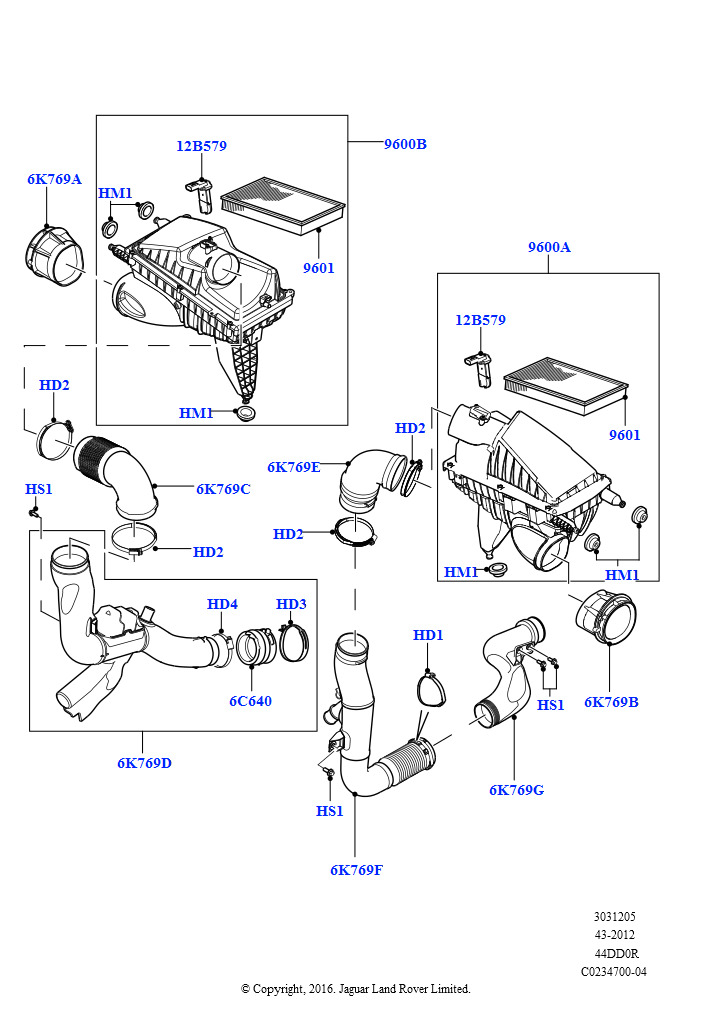 Воздушный фильтр (4.4L DOHC DITC V8 Diesel)