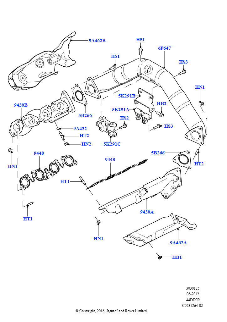 Выпускной коллектор (4.4L DOHC DITC V8 Diesel)