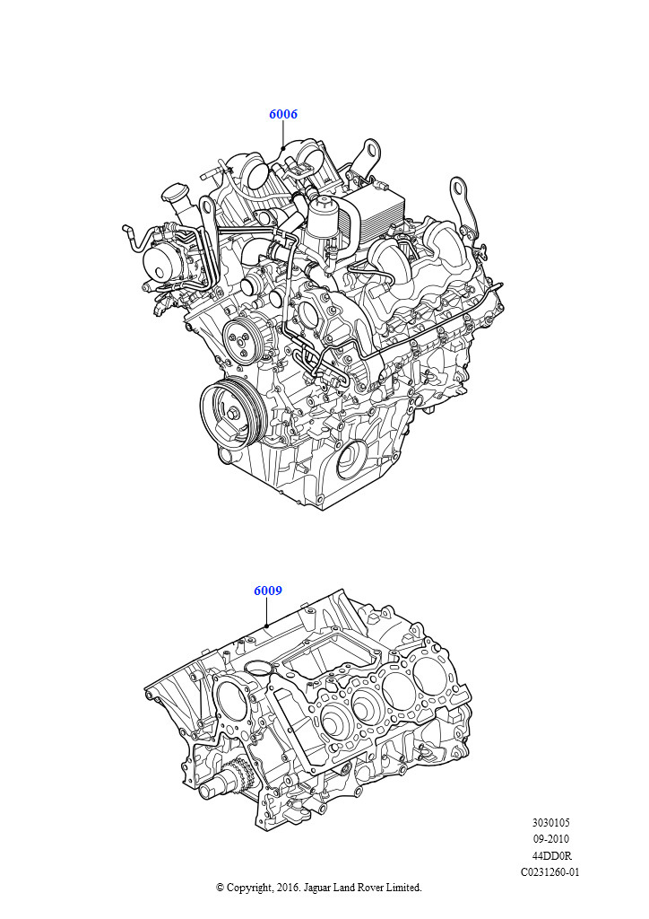 Сервисн.двиг.и неукомпл.блок цил. (4.4L DOHC DITC V8 Diesel)