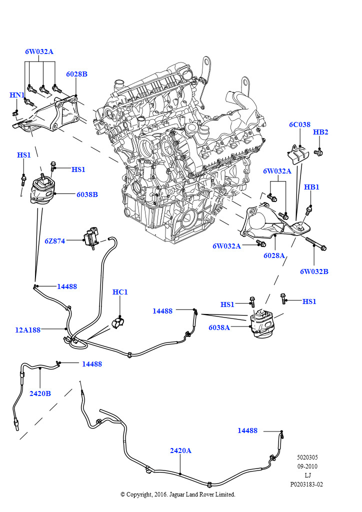 Опора двигателя (3,6 л V8 32V DOHC EFi дизель Lion, 4.4L DOHC DITC V8 Diesel)