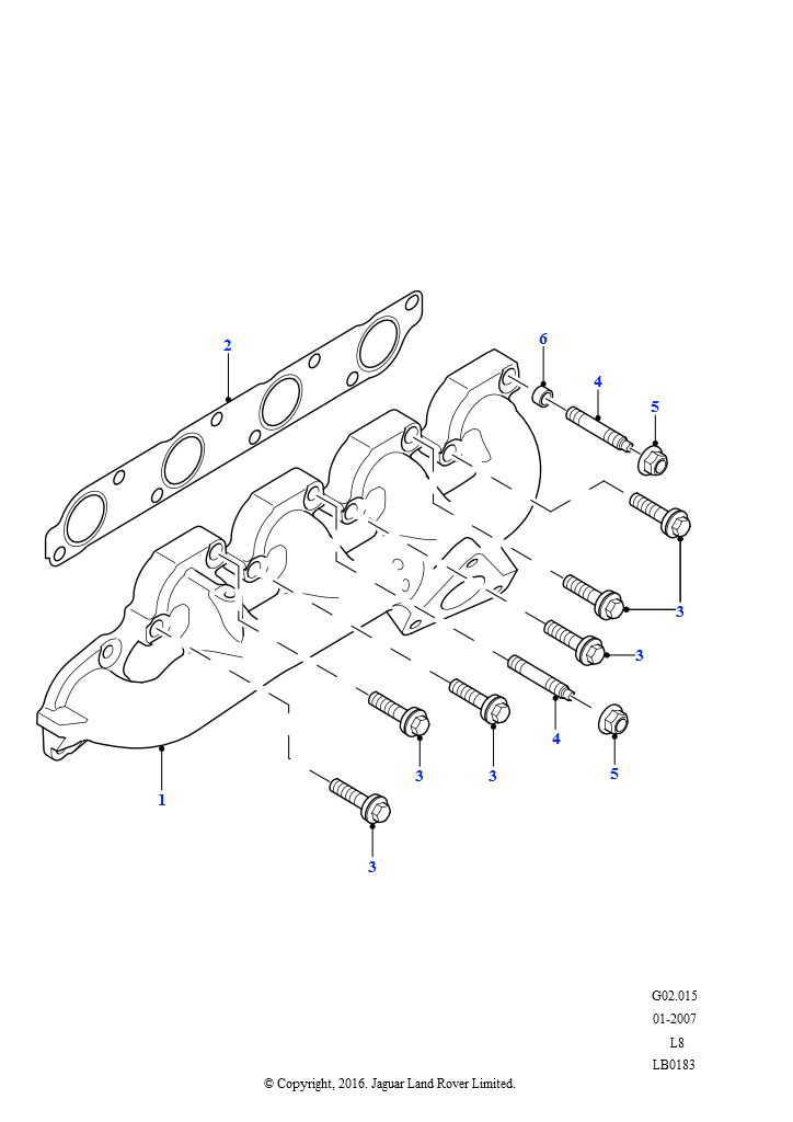 Схема: Выпускной коллектор (2.4L Duratorq-TDCi HPCR(140PS)-Puma)