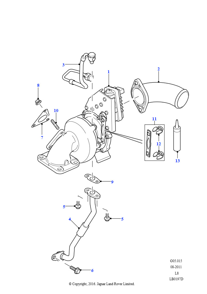 Схема: Турбокомпрессор (2.4L Duratorq-TDCi HPCR(140PS)-Puma)