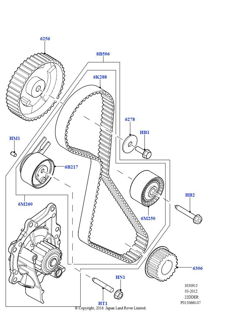 Привод распределительного вала (2.2L DOHC EFI TC DW12, 2.2L CR DI 16V Дизельный)