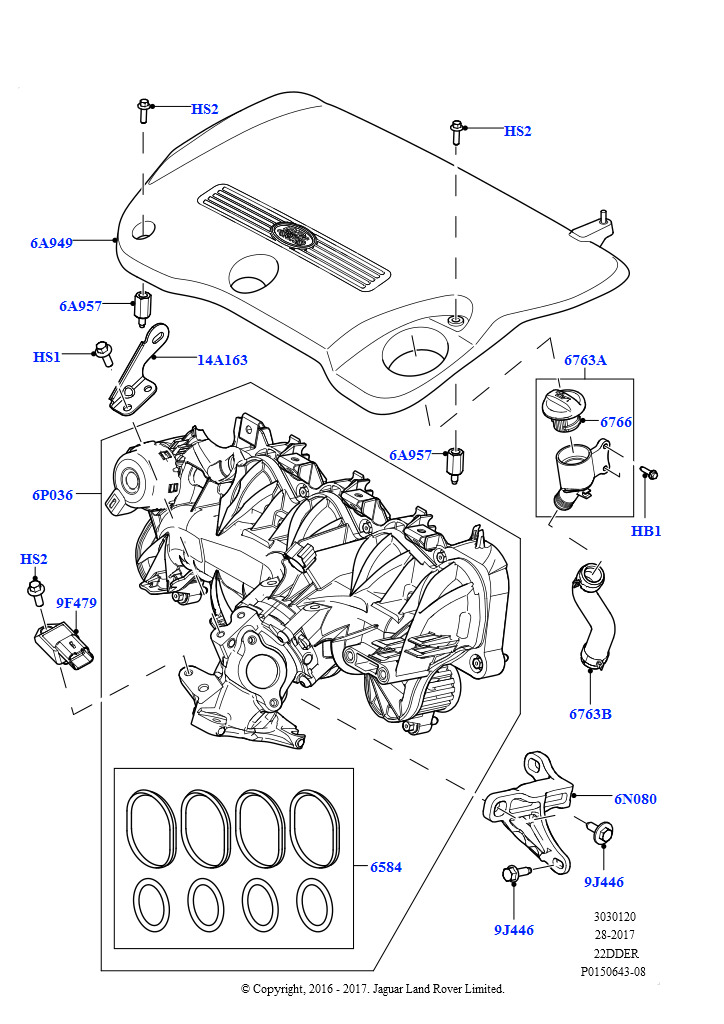 Впускной коллектор (2.2L DOHC EFI TC DW12, 2.2L CR DI 16V Дизельный)