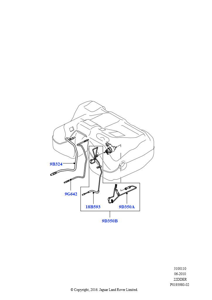 Топливные магистрали (Задний, 2.2L DOHC EFI TC DW12, 2.2L CR DI 16V Дизельный)