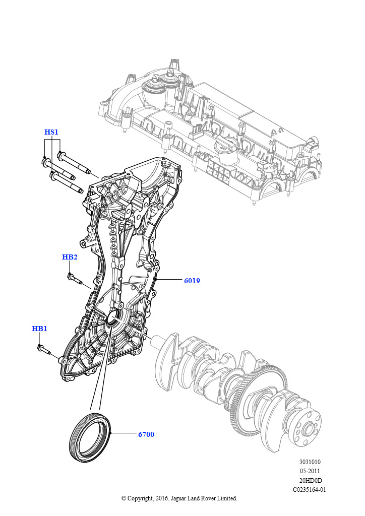 Крышки газораспредели. механизма (2.0L 16V TIVCT T/C Gen2, бензин, Сборочный завод Хэйлвуд, 2.0L 16V TIVCT T/C 240PS бензиновый, Сборочный завод Хэйлвуд)