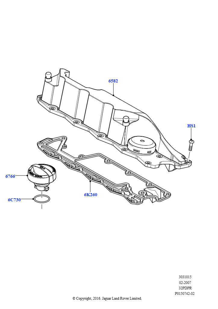 Крышка головки цилиндров (3.2L DOHC MPI Petrol I6)