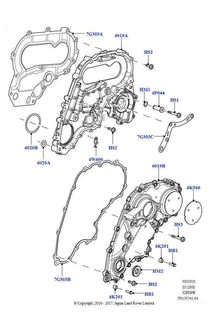 Крышки газораспредели. механизма (3.2L DOHC MPI Petrol I6)