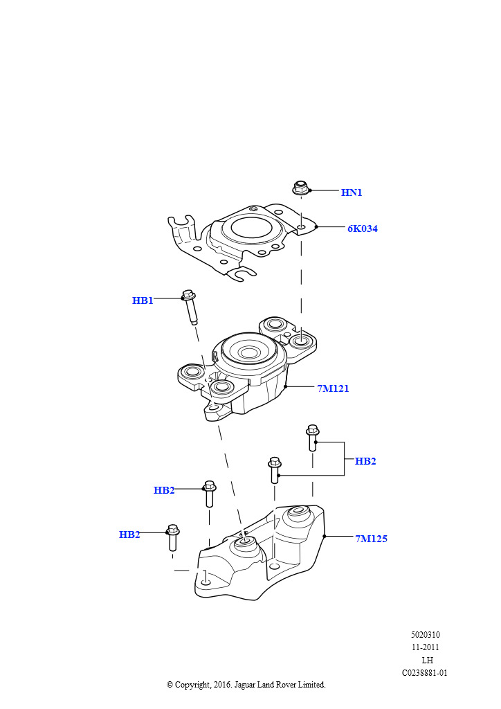 Схема: Опора коробки передач (2.0L 16V TIVCT T/C 240PS бензиновый)