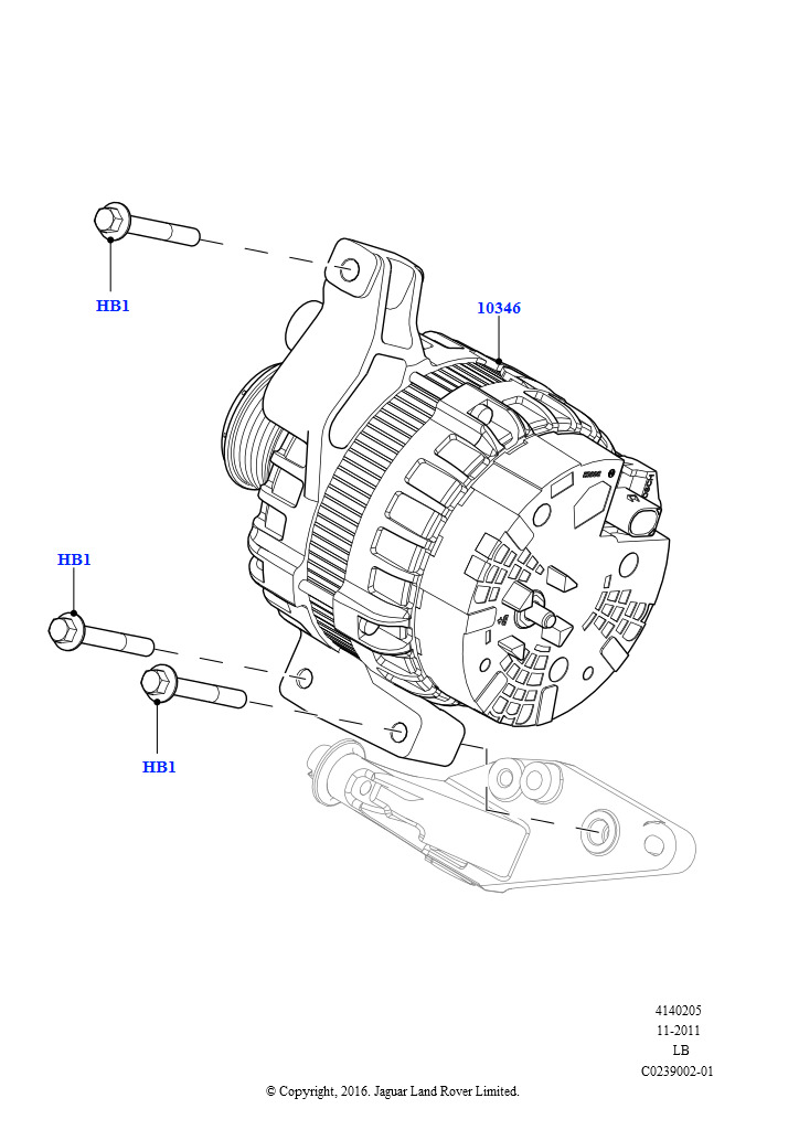 Генератор и опоры (2.0L 16V TIVCT T/C 240PS бензиновый)