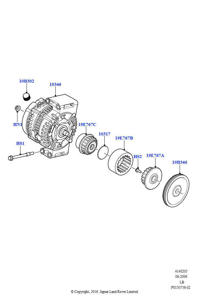 Генератор и опоры (3.2L DOHC MPI Petrol I6)