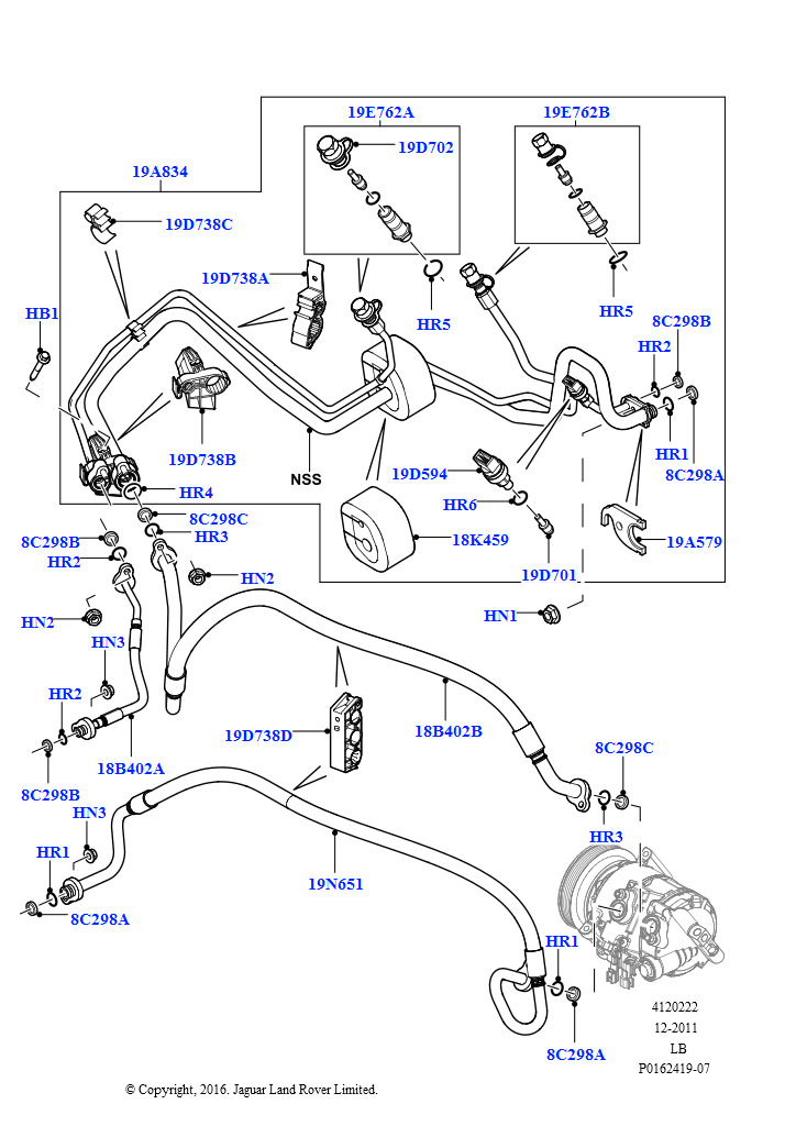 Схема: Система кондиционирования воздуха (3.2L DOHC MPI Petrol I6)