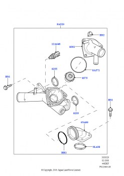 Термостат/корпус и сопут.элементы (AJ бензин 4.4 V8 EFI (220кВт))
