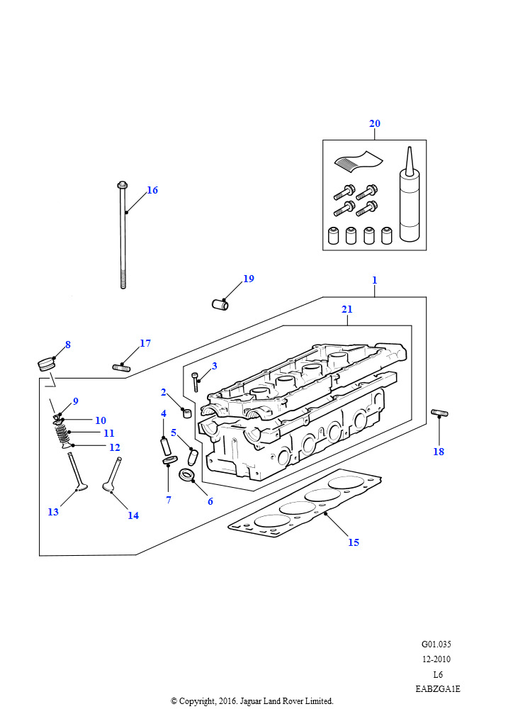 Схема: Головка цилиндров (1,8 л 4 цил. серия K бензин)
