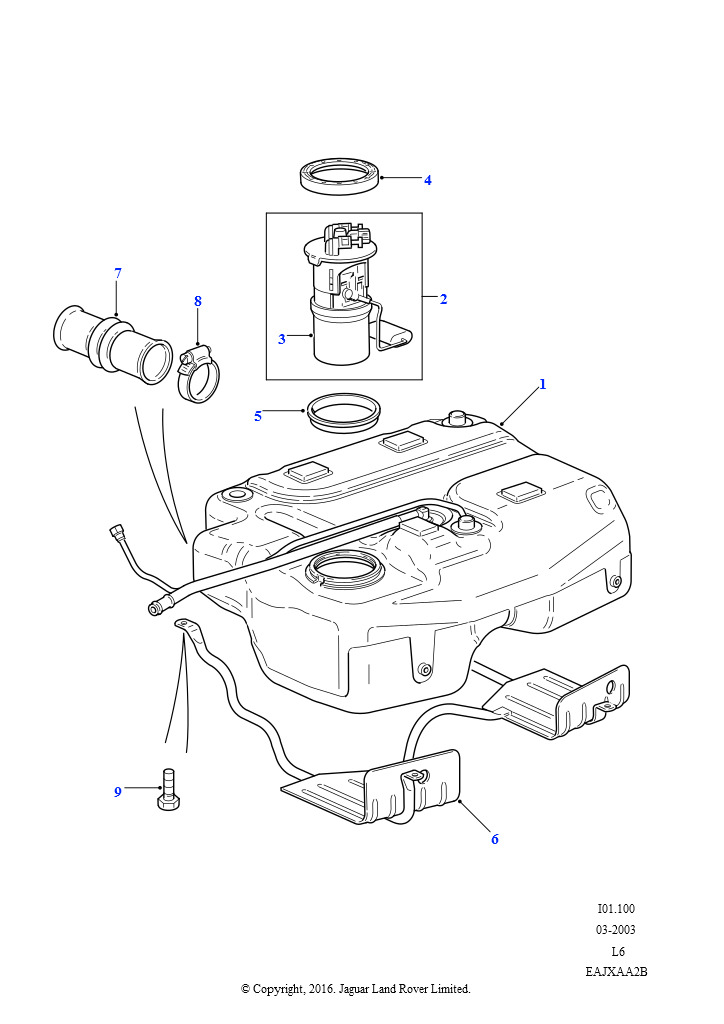 Датчик топливного бака и крепления (2.0L I4 8V TCIE)