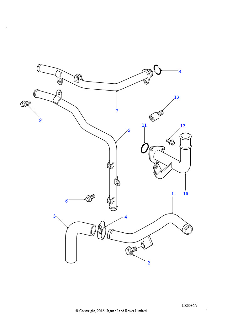 Водяная магистраль (4,6 л бензин EFI 8 цил., 4,0 л V8 EFI бензин)