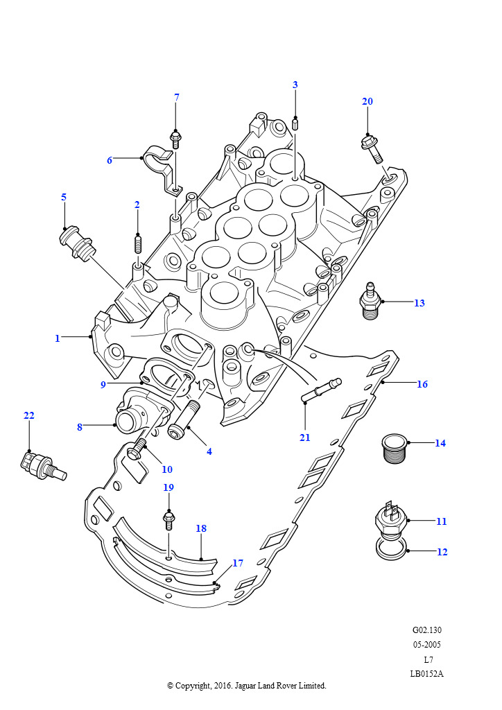 Впускной коллектор (4,0 л V8 EFI бензин, 4,6 л бензин EFI 8 цил.)