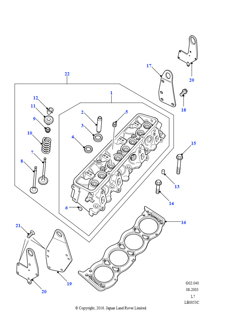 Головка цилиндров (V8, EFI, бензин, 4,6 л бензин EFI 8 цил.)