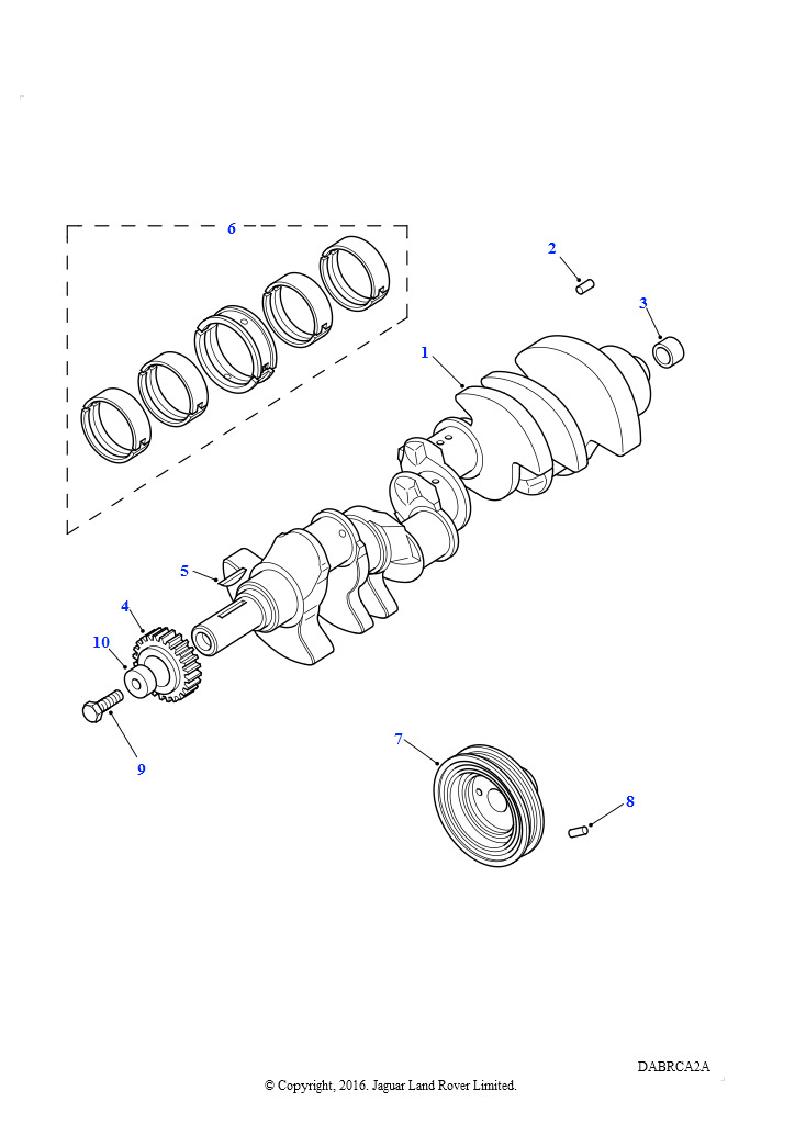 Коленчатый вал и подшипники (V8, EFI, бензин)