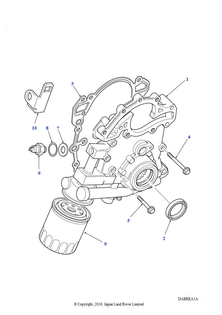 Передняя крышка (4,6 л V8 EFI L/R бензин, 4,0 л V8 EFI бензин)