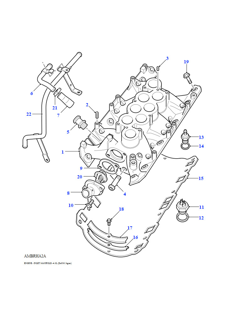 Впускной коллектор (4,0 л V8 L/R EFI бензин)