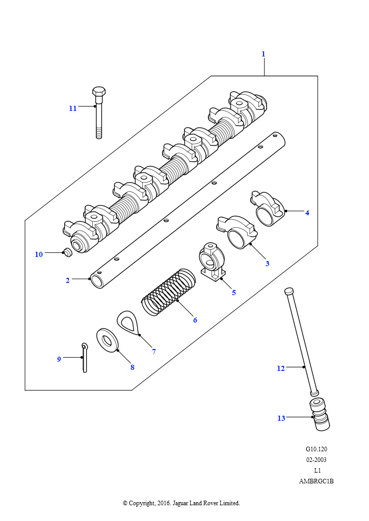 Ось клапанного коромысла (4,0 л V8 L/R EFI бензин)