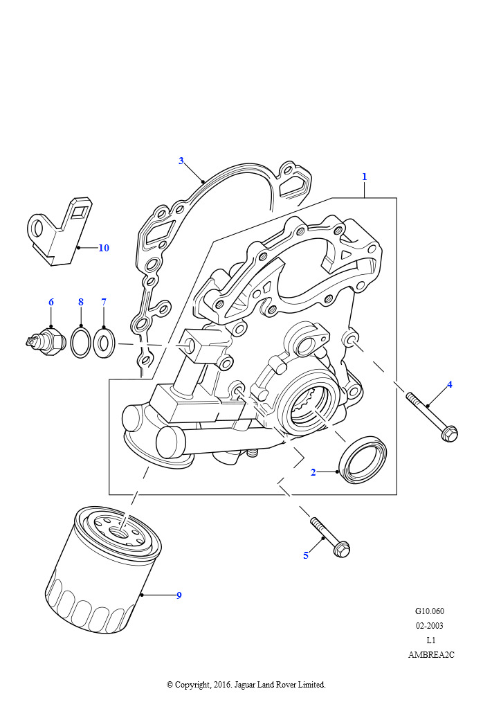 Передняя крышка (4,0 л V8 L/R EFI бензин)