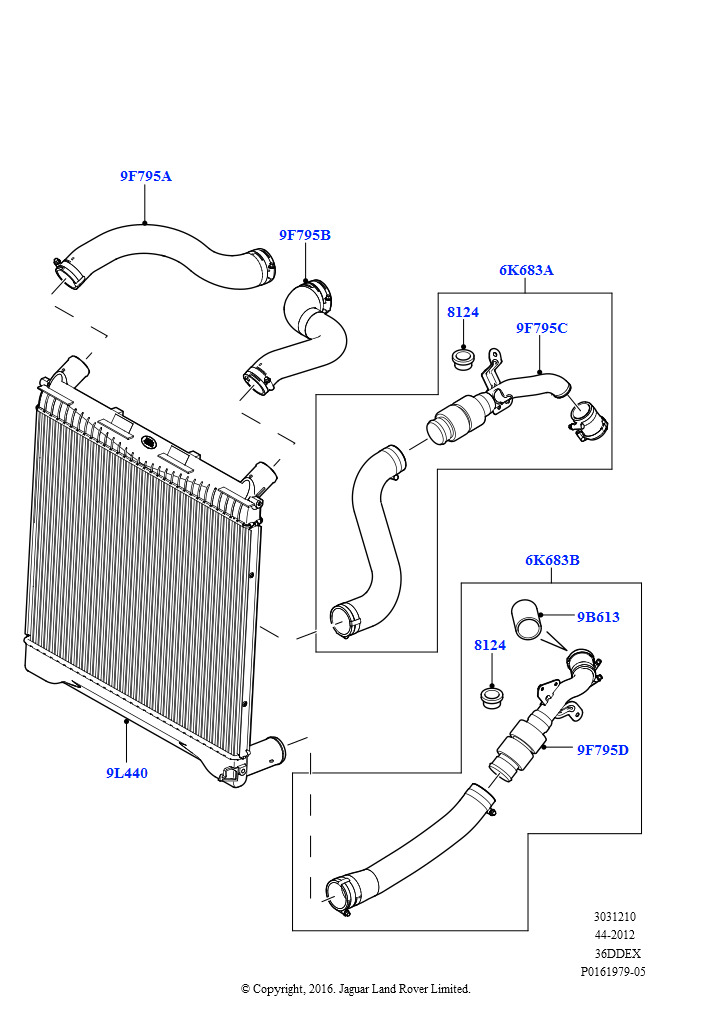 Пром.теплообм/воздуховоды и шланги (3,6 л V8 32V DOHC EFi дизель Lion)