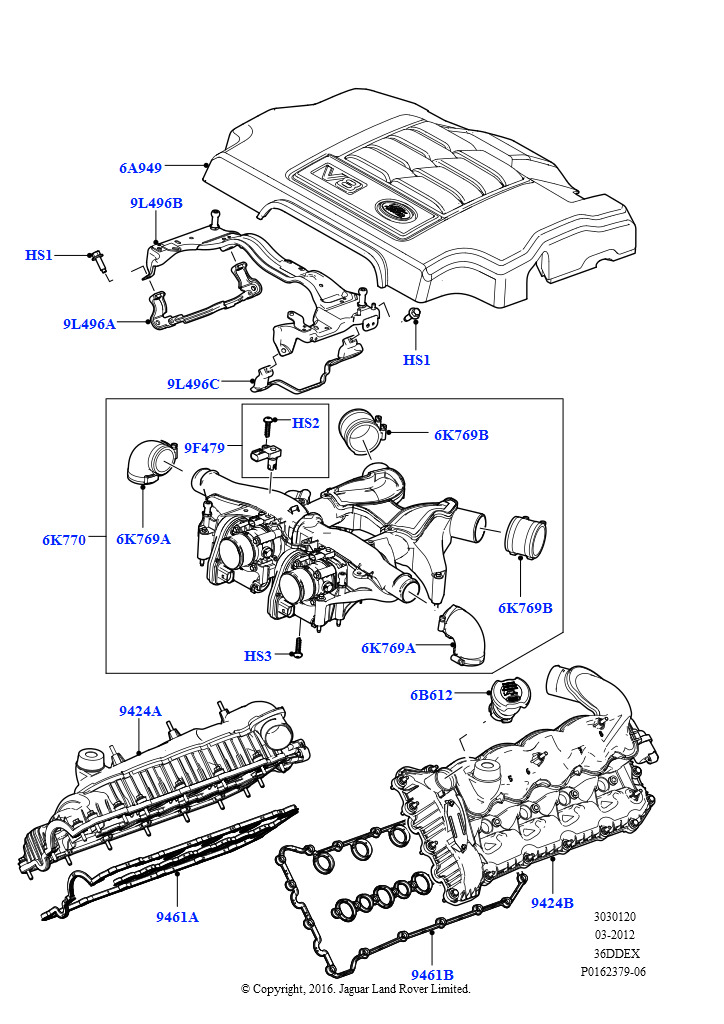 Схема: Впускной коллектор (3,6 л V8 32V DOHC EFi дизель Lion)