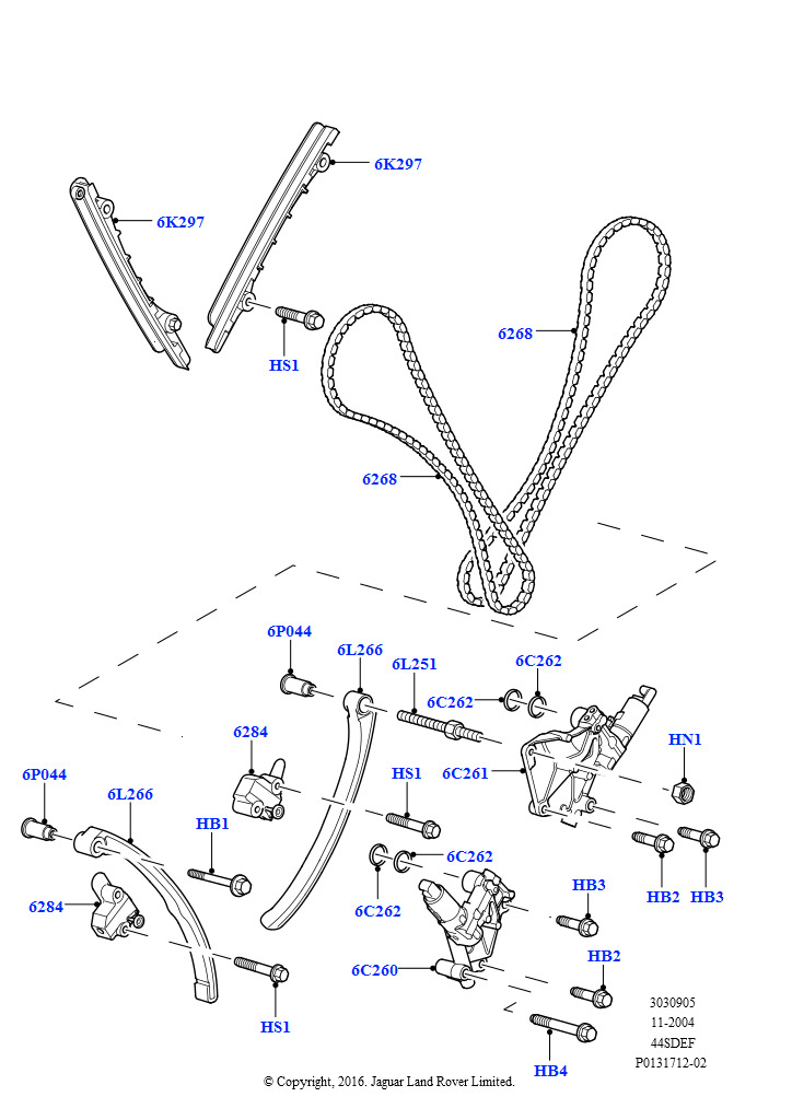 Газораспределительный механизм (Нижний, AJ бензин 4.4 V8 EFI (220кВт))
