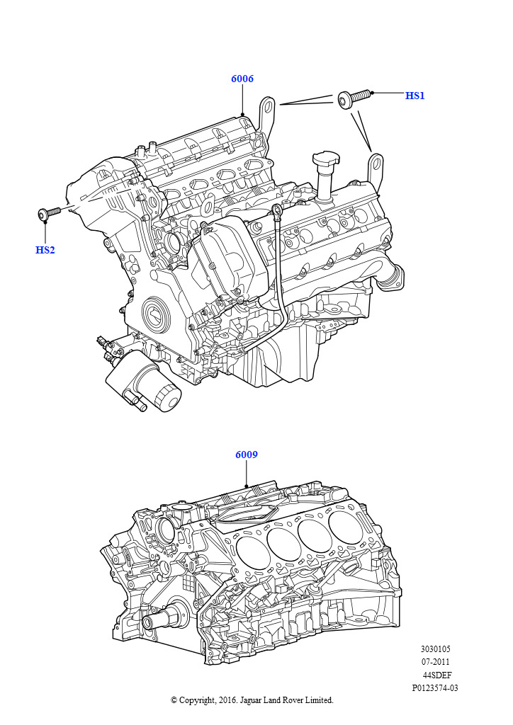 Сервисн.двиг.и неукомпл.блок цил. (AJ бензин 4.4 V8 EFI (220кВт))