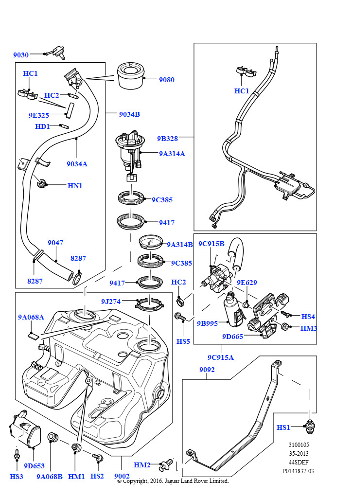 Топл. бак и сопутствующие эле. (AJ бензин 4.4 V8 EFI (220кВт))