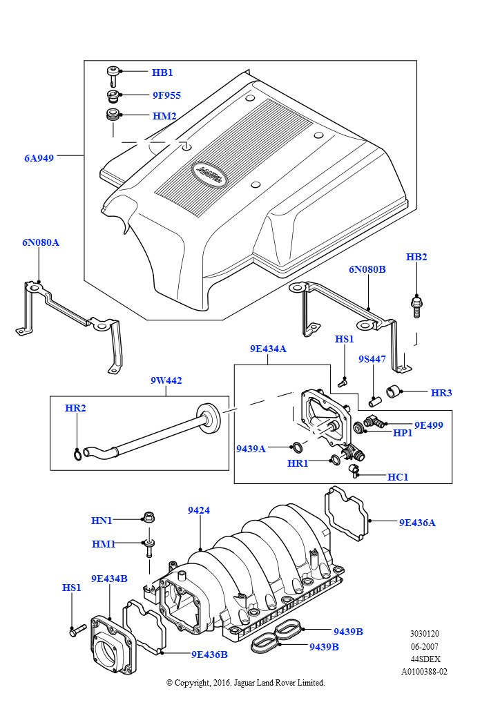 Схема: Впускной коллектор (M62 B44 4.4 V8 бензин)