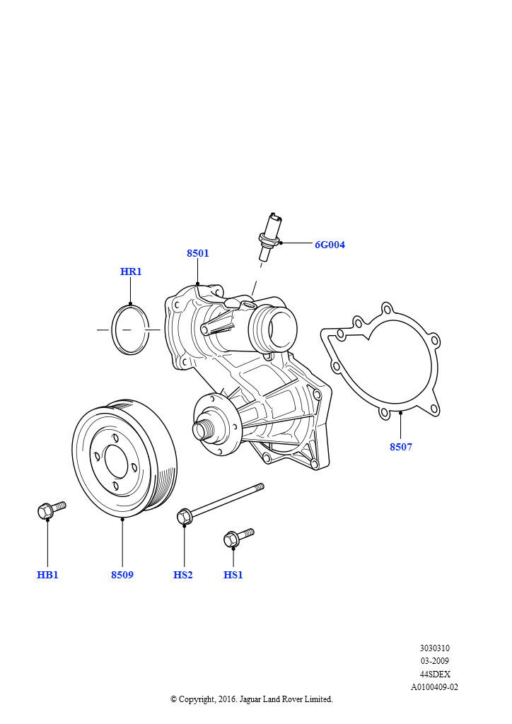 Схема: Насос охлаждающей жидкости (M62 B44 4.4 V8 бензин)