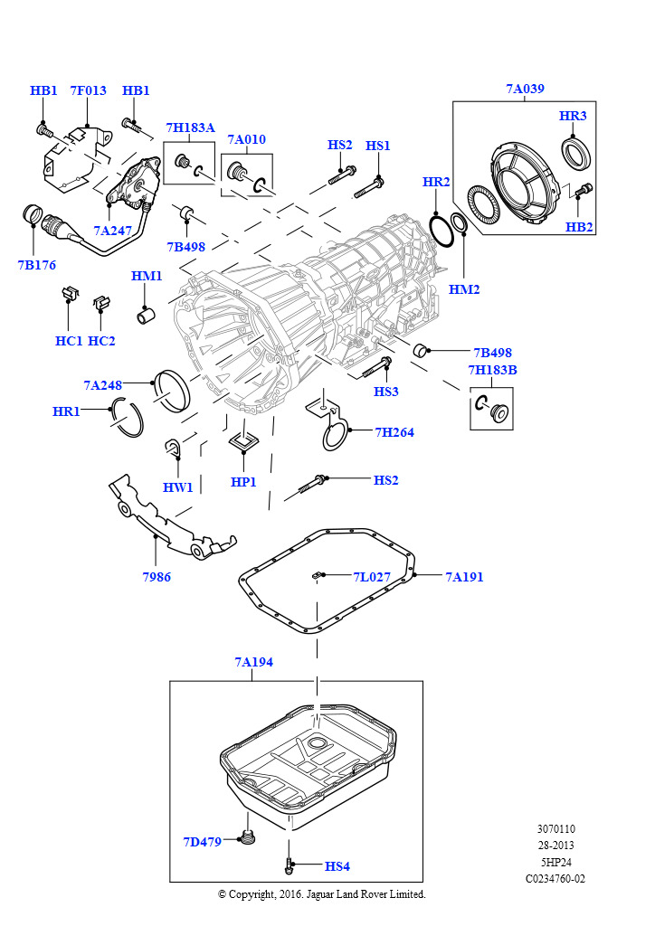 Схема: Внешние элементы коробки передач (M62 B44 4.4 V8 бензин, 5-ступенчат. автоматич. Steptronic)