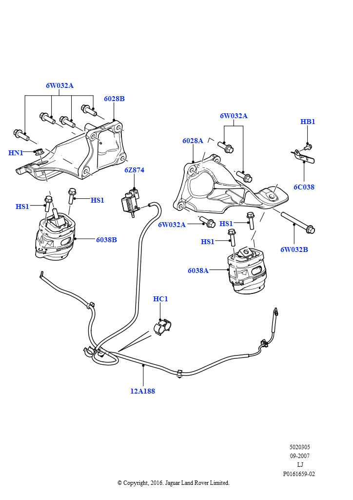 Опора двигателя (3,6 л V8 32V DOHC EFi дизель Lion)