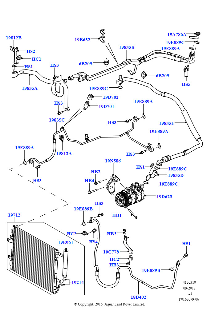 Схема: Конденс./компресс.сист.кондиц.возд. (3,6 л V8 32V DOHC EFi дизель Lion)