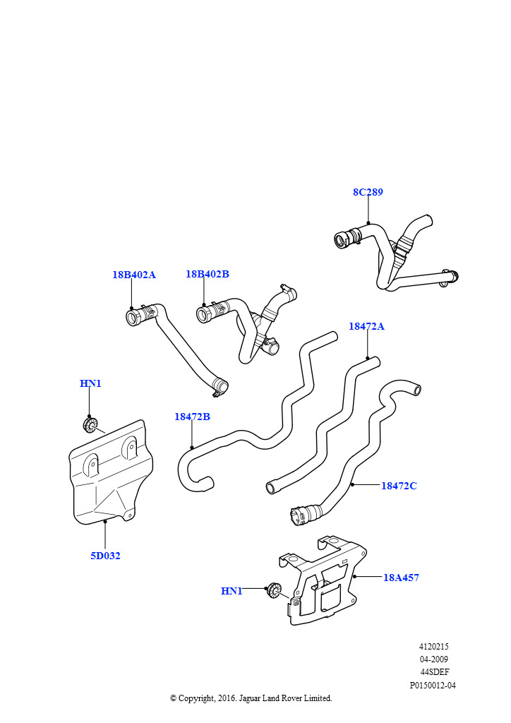 Шланги отопителя (AJ бензин 4.4 V8 EFI (220кВт), С отопителем на топливе)