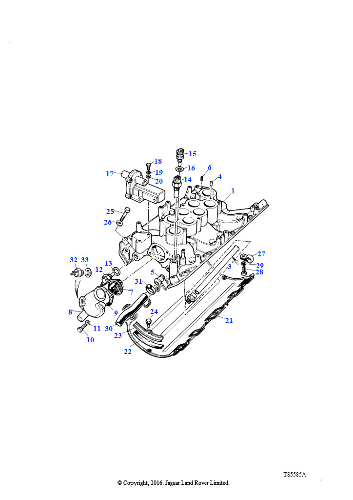 Впускной коллектор - внутренние трубки (Бензин V8 L/R EFI)