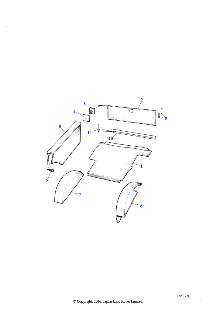 Коврики - задняя часть пола - с (V) DA274121 (2-дв.) и (V) DA273923 (4-дв.)